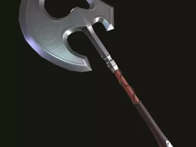 Battle axe game-ready Low-poly 3D model