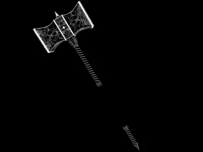 Fantasy Old Two Handed Hammer Low-poly 3D model