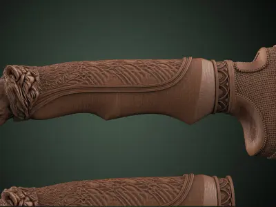 Lion Head Knife Handle 3D print model