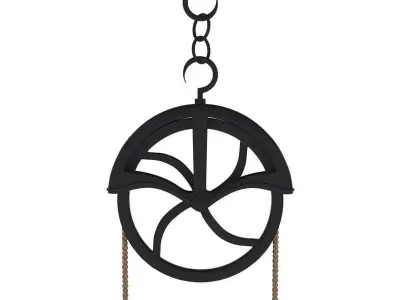 Antique Well Pulley 3D model