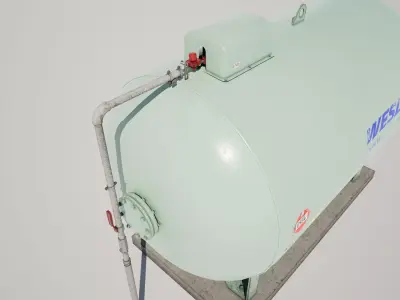 Gas Propane Storage Tank Low-poly 3D model