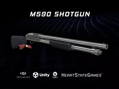 SHOTGUN 1 - M590 Shotgun - 4K Game Ready Low-poly 3D model