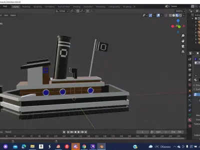 Harbor Tug named Zebedee 3D model