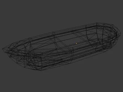 cartoon woodenboat 3D model
