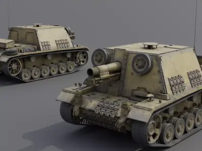 Sturm-Infanteriegeschutz 33B Low-poly 3D model