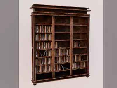 Bookshelf Low Poly Low-poly 3D model