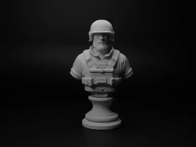 Recon Soldier Bust Chess 3D print model buy