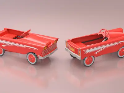 Old Retro Murray Pedal Car Red 3D model
