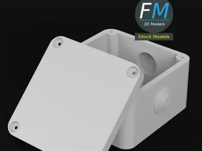 Square junction box 1 3D model