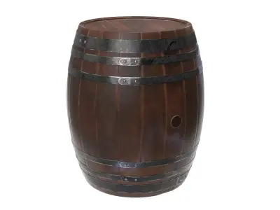 wooden barrel 3D model 3