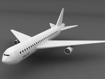 Airlane airplane flying in sky 3D model