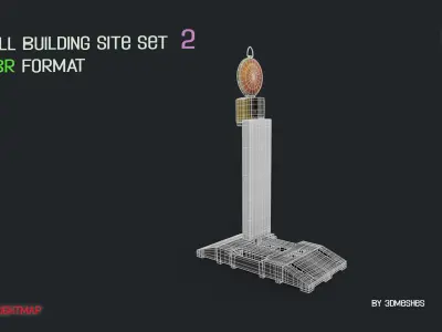 Small Building Site Set 2 in PBR format Low-poly 3D model