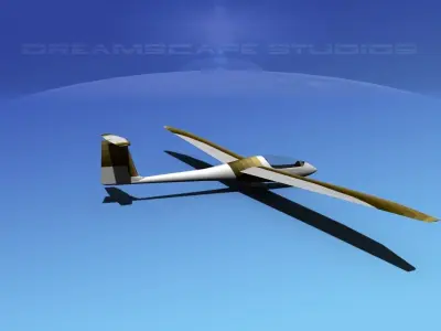 Venture Sailplane Low-poly 3D model 6
