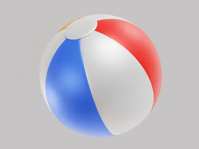 Beach Ball Low-poly 3D model