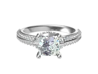 Princess Art Deco Ring 3D print model 6