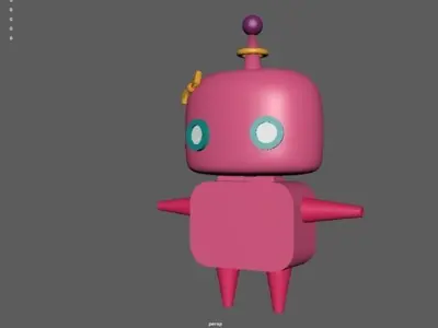 Pinkko Cute Robot Low-poly 3D model