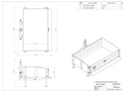 WG 0023 - Transport Box for tractor 3D model