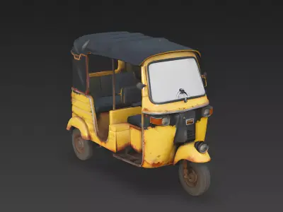 Asian Auto-Rickshaw Tuk-Tuk 3D Model Low-poly 3D model
