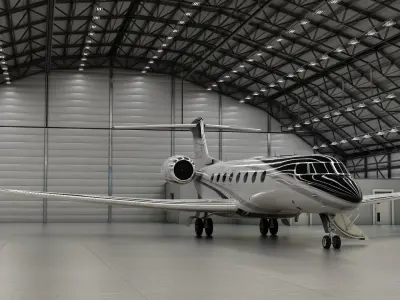 Gulfstream G800 Large Business Jet Rigged 3D model