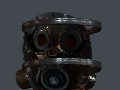 Gas mask helmet 3d model scifi Low-poly Low-poly  Low-poly 3D model