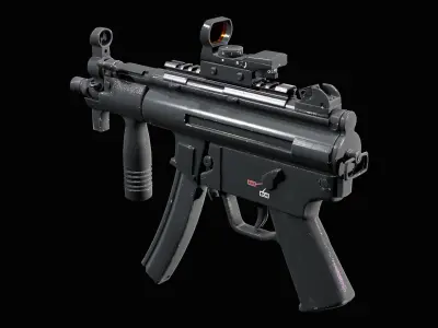 MP5K Submachine Gun Low-poly 3D model