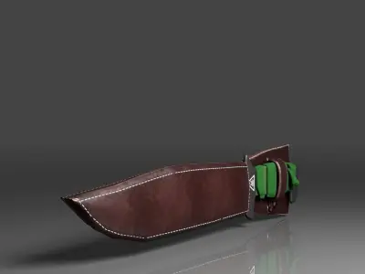 Game Ready Knife PBR with sheath  Low-poly 3D model