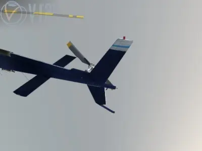 Helicopter flying in sky Free low-poly 3D model