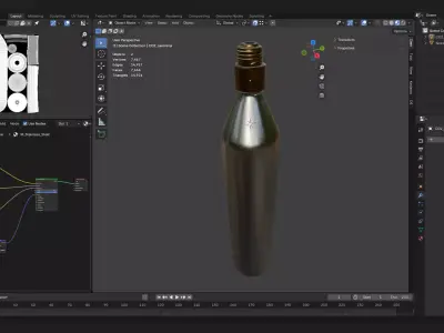 CO2 gas cartridge cylinder or bottle 3d model 3D model