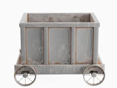 Old Mining Trolley 05 Low-poly 3D model