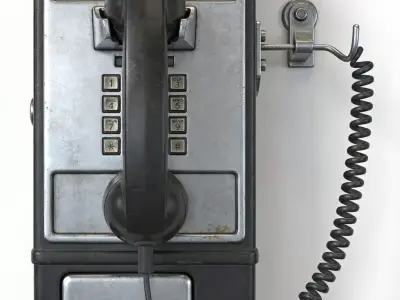 Realistic Vintage Payphone 3d model Low-poly 3D model