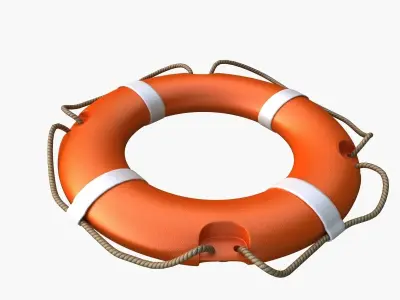 Lifebuoy orange life preserver 3D model