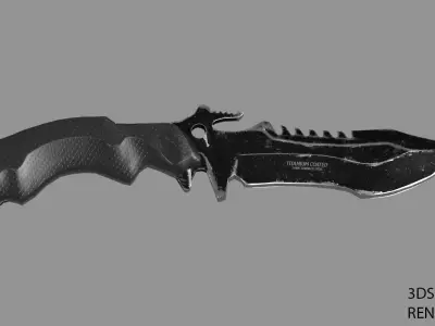 Huntsman Knife Low-poly - PBR Low-poly 3D model