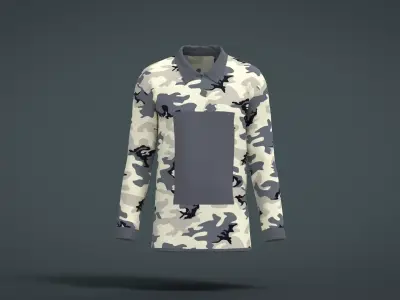Military Outfit - T-shirt Low-poly 3D model 59