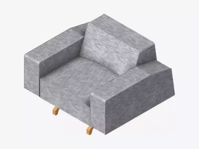 Seat - Sofa - Simplicity - Cosy - Single Low-poly 3D model