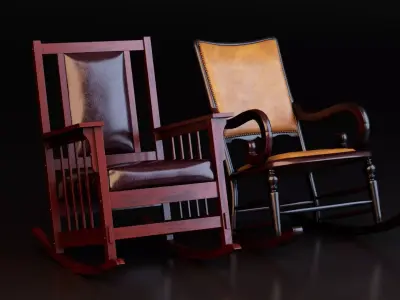 Retro Rocking Chairs 3D model