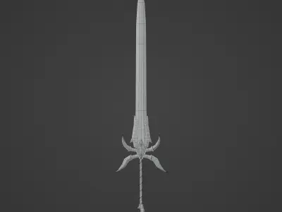 Cursed sword PBR Low-poly 3D model