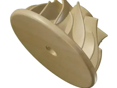Wooden Centrifugal Pump Impeller Toy 3D model
