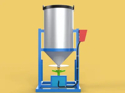 AUTOMATIC FISH FEEDER ROTARY SPREADER CENTRIFUGAL 3D model