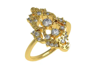 Antique Vintage Diamond Engagement Ring 3D print model
