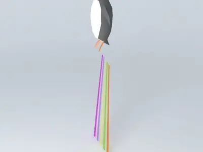 Bench penguin jumping on rainbow Free 3D model