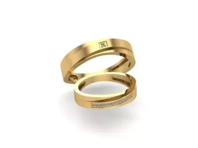 Wedding ring set Free 3D print model