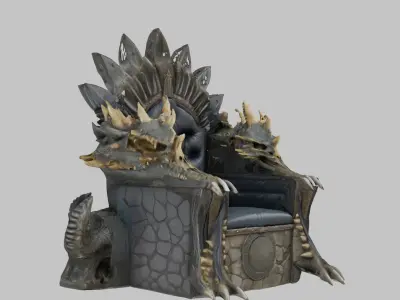 Dragon Skull Throne Low-poly 3D model