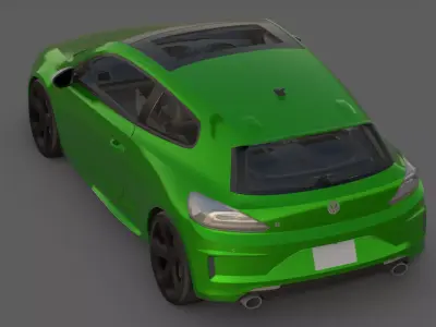 2015 Volkswagen Scirocco R 3D Model  The Sleek German Hot Hatch Low-poly 3D model