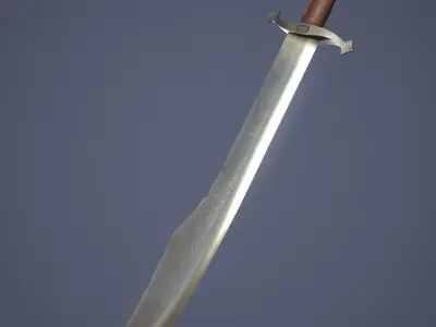 Falchion sword Low-poly 3D model purchase