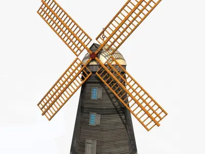 Medieval Windmill Low-poly 3D model