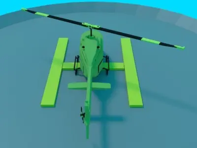 Low Poly Helicopter Low-poly 3D model purchase