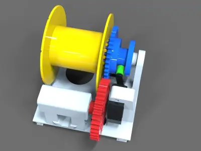 Anchor winch with free fall function Typ B 3D print model