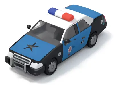 Stylized Low Poly Police Interceptor 3D model