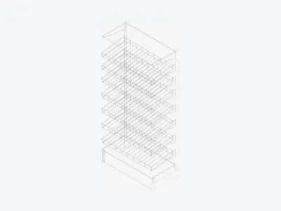 Shelving - Pharmacy - Integral - Single Sided Low-poly 3D model