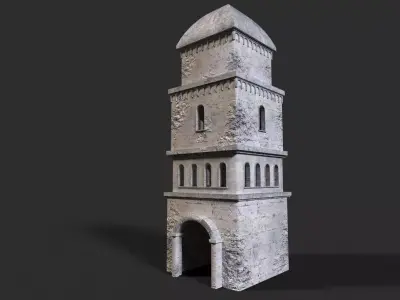 Medieval ruin Low-poly 3D model 5